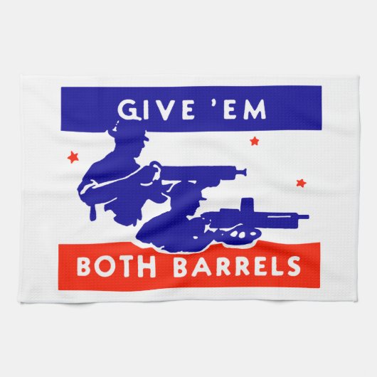 WWII '与えem両方のバレル キッチンタオル (横)