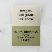 WWII、韓国、ベトナムの獣医誕生日 カード (内部)