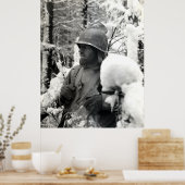 WWII American Soldier in Bastogne ポスター (キッチン)