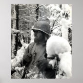 WWII American Soldier in Bastogne ポスター (正面)