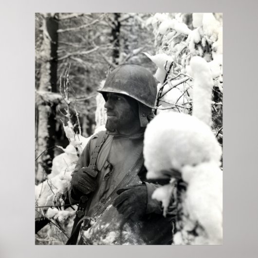 WWII American Soldier in Bastogne ポスター (正面)