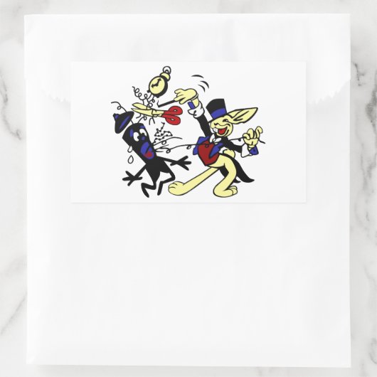 WWII EODウサギ 長方形シール (バッグ)