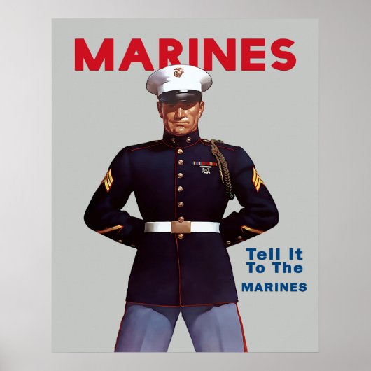 WWII Marines recruitment poster ポスター (正面)