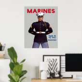 WWII Marines recruitment poster ポスター (ホームオフィス)