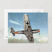 WWII ME-109機航行中の航空機 ポストカード (正面/裏面)