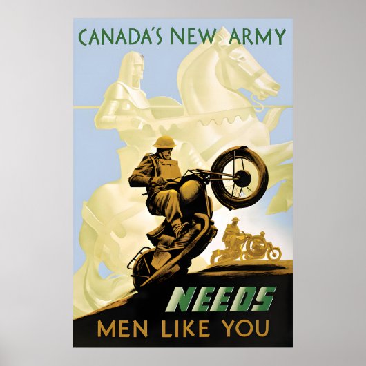 WWII Poster Canada's new army needs men like you ポスター (正面)