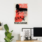 WWII Poster Poland Warsaw uprising Defend Warsaw ポスター (ホームオフィス)