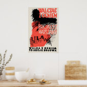WWII Poster Poland Warsaw uprising Defend Warsaw ポスター (キッチン)