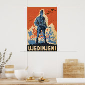 WWII Poster SFR Yugoslavia Partisans unite! ポスター (キッチン)
