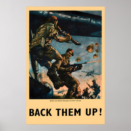 WWII Propaganda Poster British Paratroopers Back ポスター (正面)