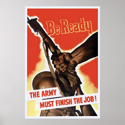 WWII Propaganda Poster Canada - Be Ready, Vintage ポスター (正面)