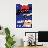 WWII Propaganda Poster Czechoslovakia Live Again! ポスター (ホームオフィス)