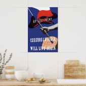 WWII Propaganda Poster Czechoslovakia Live Again! ポスター (キッチン)
