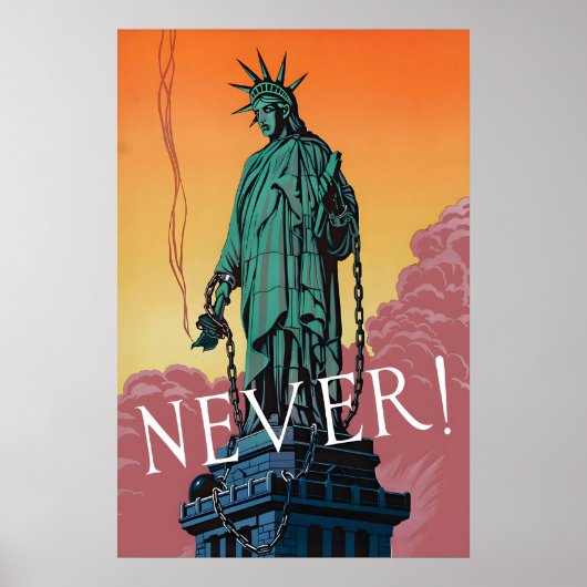WWII Propaganda Poster Statue of Liberty ポスター (正面)