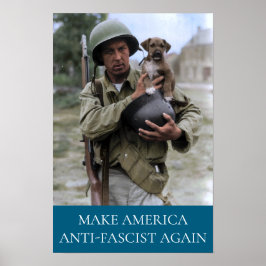 WWII Soldier with puppy MAAFA ポスター