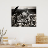 WWII US Marines on Iwo Jima ポスター (キッチン)