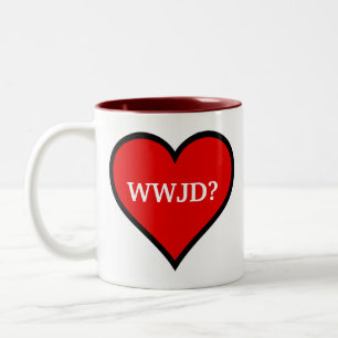 WWJDハート ツートーンマグカップ