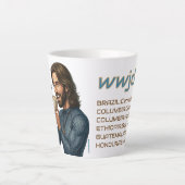 WWJDラテビジュー、毎日イエス、クリスチャンコーヒー カフェラテマグ (正面)
