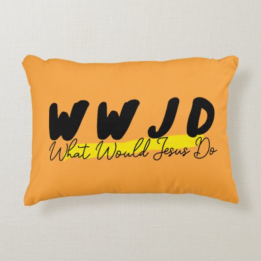WWJD アクセントピロー - 「もしイエスがそうしたら」 (正面)