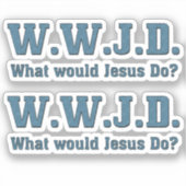WWJD?イエスは何をするだろうか。等高線カット シール (正面)