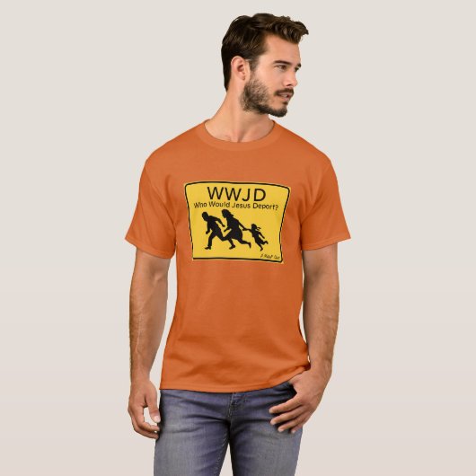 WWJD：イエスは誰を救うのか？ – ミスターPシャツ Tシャツ (正面フル)