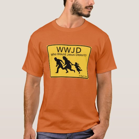 WWJD：イエスは誰を救うのか？ – ミスターPシャツ Tシャツ (正面)
