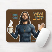 WWJD コーヒーの気分、毎日イエス、毎日ラテ マウスパッド (マウス)
