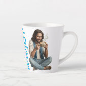 WWJD コーヒー ヴァイブス、毎日イエス、ラテ ラブ カフェラテマグ (右)