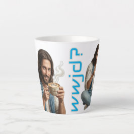 WWJD コーヒー ヴァイブス、毎日イエス、ラテ ラブ カフェラテマグ