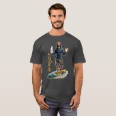 WWJD サーファーのビブラス、日常のイエス、人生の愛 Tシャツ (正面フル)
