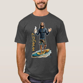 WWJD サーファーのビブラス、日常のイエス、人生の愛 Tシャツ