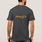 WWJD サーファーのビブラス、日常のイエス、人生の愛 Tシャツ (裏面)