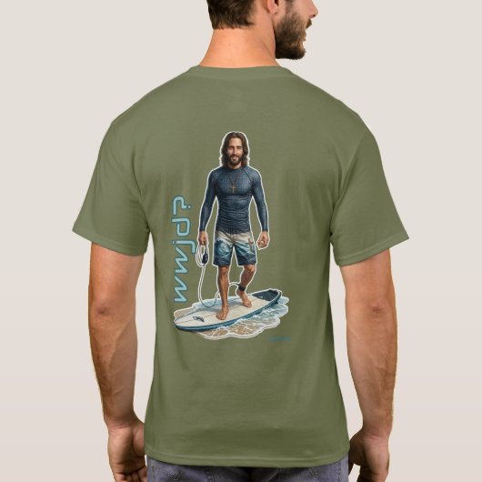 WWJD サーファーのビブラ感、毎日イエス、救世主サーファー Tシャツ (裏面)