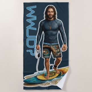 WWJD サーファーのビブラ、毎日イエス、毎日信仰 ビーチタオル