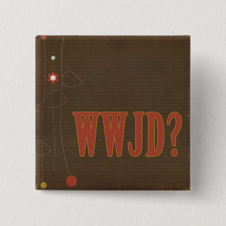 WWJD ラスティックテキストの遊び心 缶バッジ