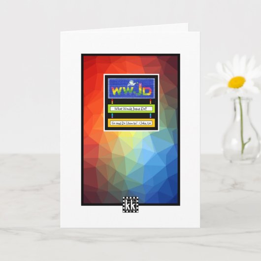 WWJD / Go and Do Meore カラフル Greeting Card カード (小さな植物)