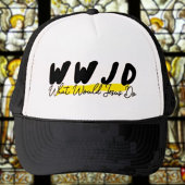 WWJD Trucker Hat – 「イエス様はどうするだろう」はっきりした キャップ