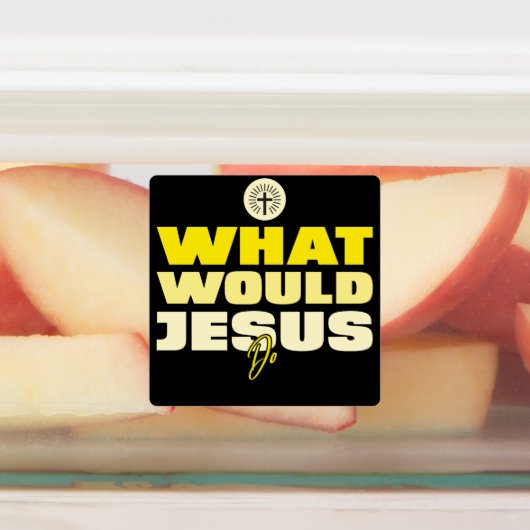WWJD – What Would Jesus Do? Square Stickers ラベル (貼付)
