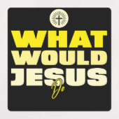 WWJD – What Would Jesus Do? Square Stickers ラベル (デザイン1)