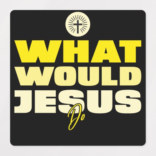 WWJD – What Would Jesus Do? Square Stickers ラベル (デザイン1)