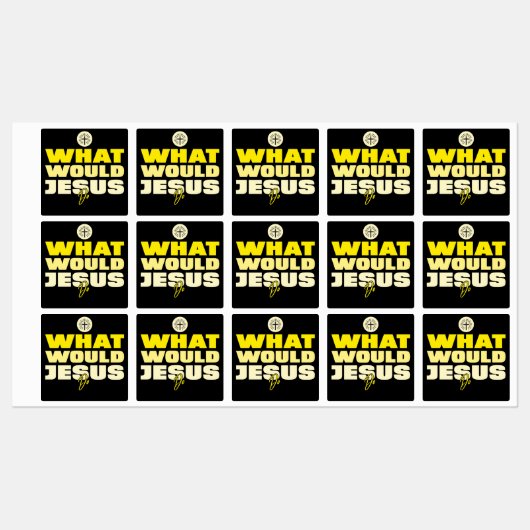 WWJD – What Would Jesus Do? Square Stickers ラベル (シート)
