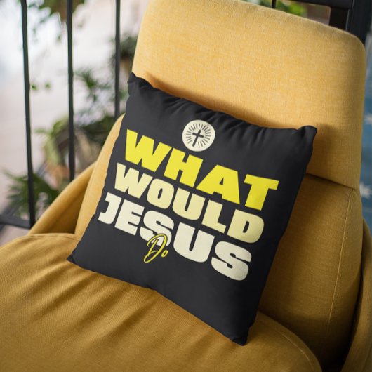 WWJD – What Would Jesus Do? Throw Pillow クッション