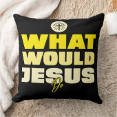 WWJD – What Would Jesus Do? Throw Pillow クッション (ブランケット)