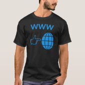 WWWワールドワイドウェブ地球儀アイコンとハンドポインタ Tシャツ (正面)