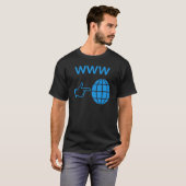 WWWワールドワイドウェブ地球儀アイコンとハンドポインタ Tシャツ (正面フル)