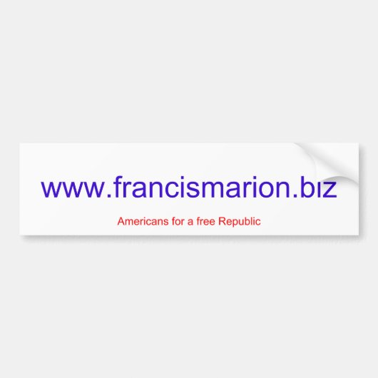 www.francismarion.biz バンパーステッカー (正面)