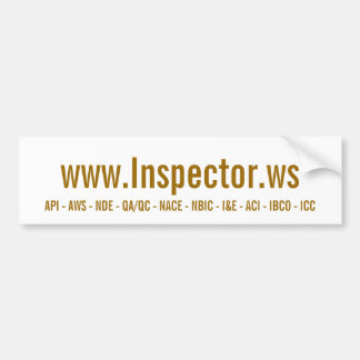 www.Inspector.ws、API - AWS - NDE - QA/QC - NAC… バンパーステッカー
