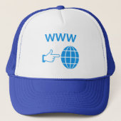 WWW World Wide Web Globe Icon with Hand Pointer キャップ (正面)