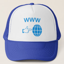 WWW World Wide Web Globe Icon with Hand Pointer キャップ