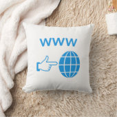 WWW World Wide Web Globe Icon with Hand Pointer クッション (ブランケット)